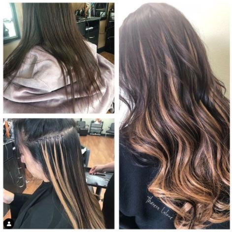 Highlights Process before_after_brown-long-highlight-process – Magic Touch Salon
